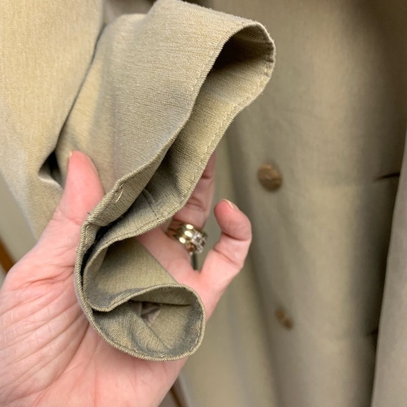 Jacqueline Ferrar vintage petite trench coat size 8P L47in 21in pit - Picture 6 of 10